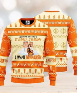 I Don’t Care What Day It Is It’s Early I’m Grumpy I Want Whataburger 3D Ugly Christmas Sweater Unisex Sweater Christmas Gift