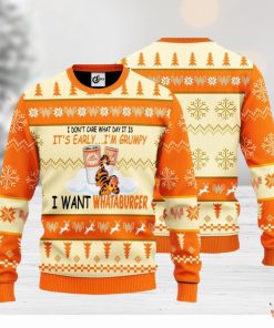 I Don’t Care What Day It Is It’s Early I’m Grumpy I Want Whataburger 3D Ugly Christmas Sweater Unisex Sweater Christmas Gift