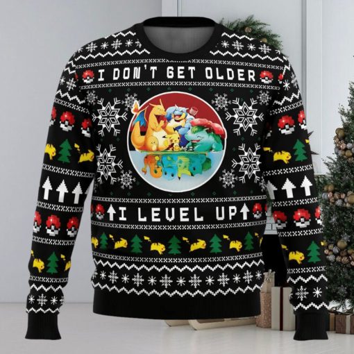 I Don’t Get Older I Level Up Pokemon Ugly Christmas Sweater