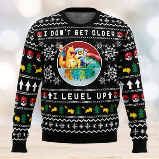 I Don’t Get Older I Level Up Pokemon Ugly Christmas Sweater