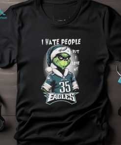 I Hate People But I Love My Philadelphia Eagles Santa Grinch Christmas Shirt