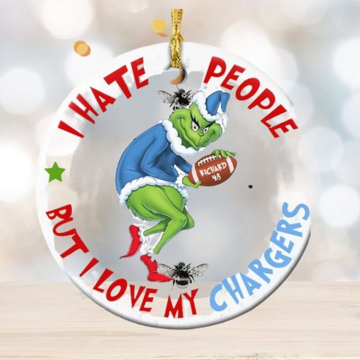 I Hate People  Personalized Ceramic Circle Ornament Gift For Football Lover