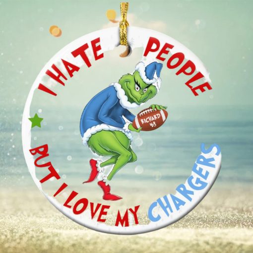 I Hate People  Personalized Ceramic Circle Ornament Gift For Football Lover