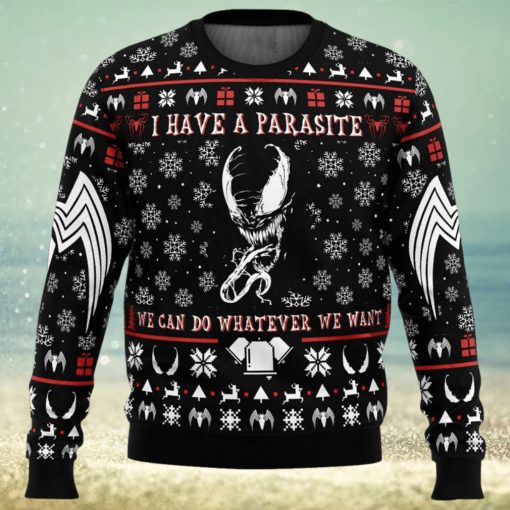 I Have a Parasite We Are Venom Venom Ugly Christmas Sweater