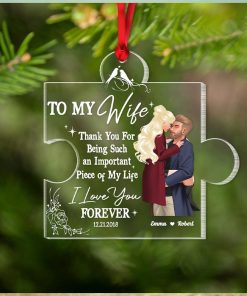 I Love You Forever Personalized Acrylic Ornament  Gift For Christmas  Couple Gift