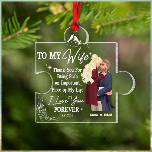 I Love You Forever Personalized Acrylic Ornament  Gift For Christmas  Couple Gift