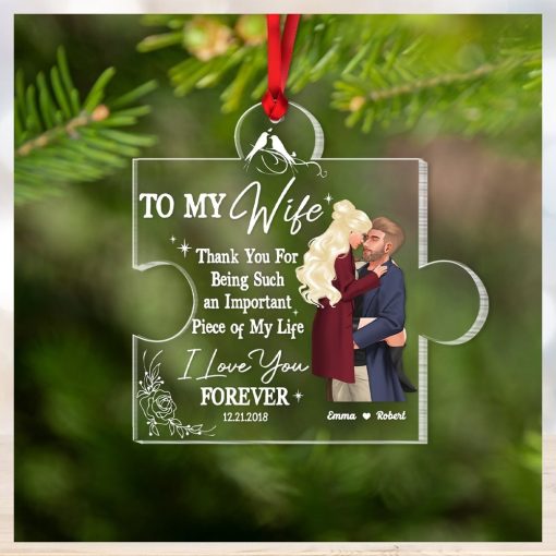 I Love You Forever Personalized Acrylic Ornament  Gift For Christmas  Couple Gift