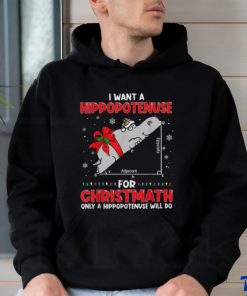 I Want A Hippopotenuse For Christmath Math Teacher Christmas Shirt