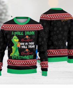 I Will Drink Here Or There I Will Drink Everywhere Grinch Ugly Christmas Sweater