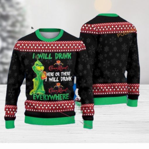 I Will Drink Here Or There I Will Drink Everywhere Grinch Ugly Christmas Sweater