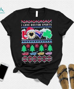I love Boston Sports Love Ugly Christmas T Shirt