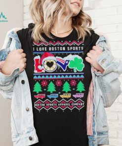 I love Boston Sports Love Ugly Christmas T Shirt