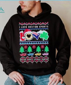 I love Boston Sports Love Ugly Christmas T Shirt