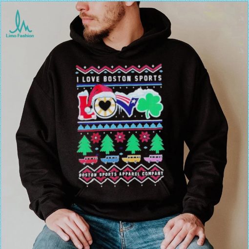 I love Boston Sports Love Ugly Christmas T Shirt