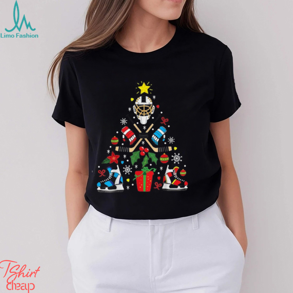 Ice Hockey Christmas Ornament Tree Funny Xmas Gift Boys T Shirt Ice Hockey Christmas Ornament Tree Funny Xmas Gift Boys T Shirt