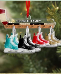 Ice Hockey Skates Family Personalized Ornament, Family Ornament, Family Christmas Decor