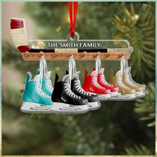 Ice Hockey Skates Family Personalized Ornament, Family Ornament, Family Christmas Decor