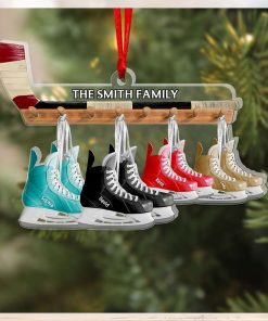 Ice Hockey Skates Family Personalized Ornament, Family Ornament, Family Christmas Decor