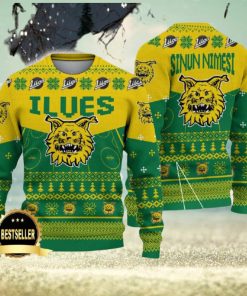 Ilves Hockey Ugly Christmas Sweater Logo Custom Name Gift Fans