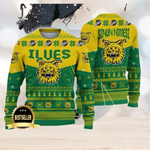 Ilves Hockey Ugly Christmas Sweater Logo Custom Name Gift Fans