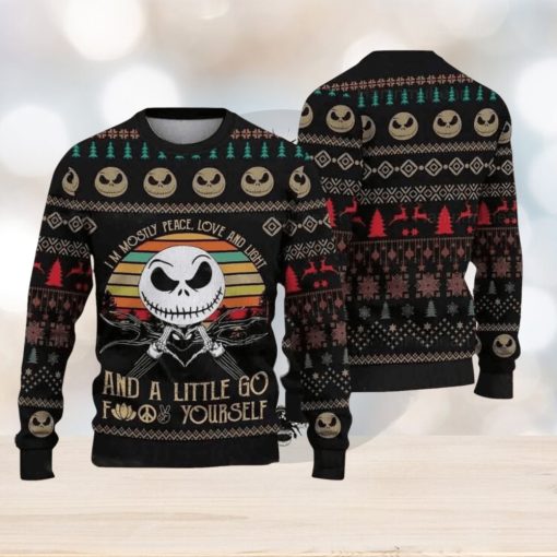 I’m Mostly Peace Love And Light Ugly Christmas Sweater Christmas Sweater For Men And Women