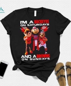 I’m a Buckeyes on saturdays and a Browns on sundays mascots helmet gift shirt, hoodie, sweater, long sleeve and tank top I’m a Buckeyes on saturdays and a Browns on sundays mascots helmet gift shirt
