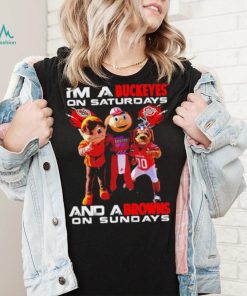 I’m a Buckeyes on saturdays and a Browns on sundays mascots helmet gift shirt, hoodie, sweater, long sleeve and tank top I’m a Buckeyes on saturdays and a Browns on sundays mascots helmet gift shirt