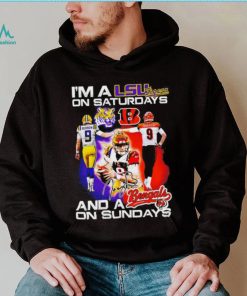 I’m a LSU Tigers on saturdays and a Cincinnati Bengals on sundays Joe Burrow signature logo shirt