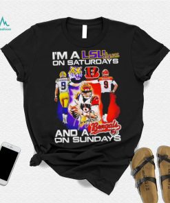 I’m a LSU Tigers on saturdays and a Cincinnati Bengals on sundays Joe Burrow signature logo shirt