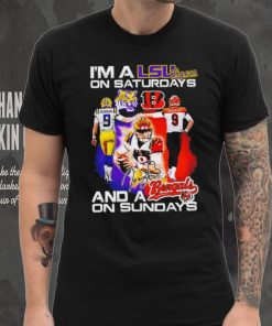I’m a LSU Tigers on saturdays and a Cincinnati Bengals on sundays Joe Burrow signature logo shirt