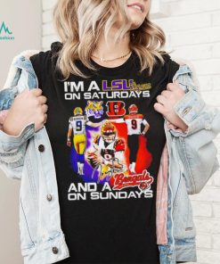 I’m a LSU Tigers on saturdays and a Cincinnati Bengals on sundays Joe Burrow signature logo shirt