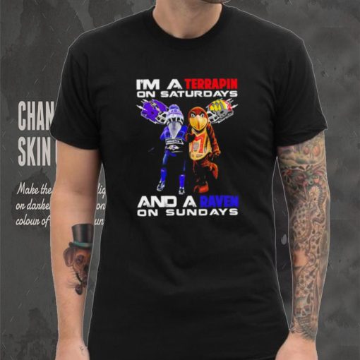 I’m a Terrapin on saturdays and a Raven on sundays mascots helmet gift shirt