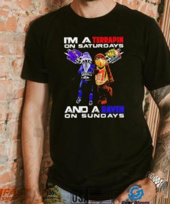 I’m a Terrapin on saturdays and a Raven on sundays mascots helmet gift shirt