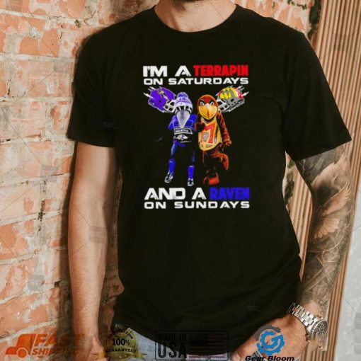 I’m a Terrapin on saturdays and a Raven on sundays mascots helmet gift shirt