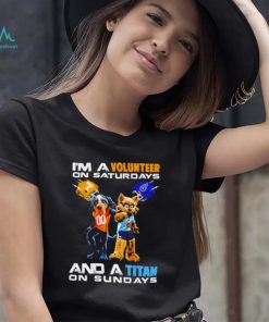 I’m a Volunteer on saturdays and a Titan on sundays mascots helmet gift shirt