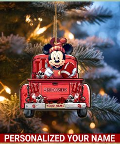 Indiana Hoosiers Mickey Mouse Ornament Personalized Your Name Sport Home Decor