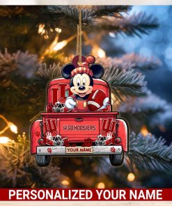 Indiana Hoosiers Mickey Mouse Ornament Personalized Your Name Sport Home Decor