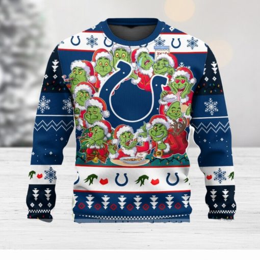 Indianapolis Colts 12 Grinch Xmas Day Ugly Christmas Sweater