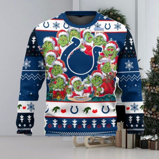 Indianapolis Colts 12 Grinch Xmas Day Ugly Christmas Sweater