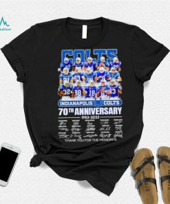Indianapolis Colts 70th anniversary 1953 2023 thank you for the memories shirt