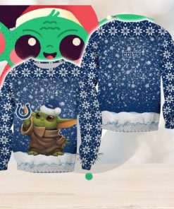 Indianapolis Colts Christmas Pattern Baby Yoda Sweater Best For Fans Gift Christmas Holidays