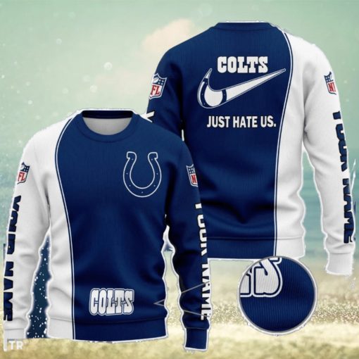 Indianapolis Colts NFL Just Hate Us Personalized For Fans Sweater New