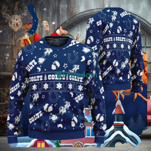 Indianapolis Colts NFL Santa Reindeer Sleigh Ugly Christmas Sweater AOP Gift For Fans