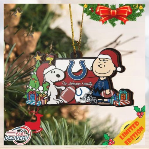 Indianapolis Colts Snoopy NFL Sport Ornament Custom Your Family Name