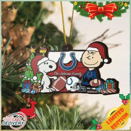 Indianapolis Colts Snoopy NFL Sport Ornament Custom Your Family Name