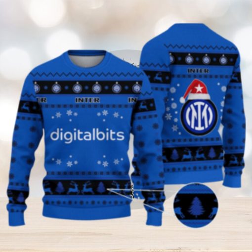 Inter 3D Ugly Christmas Sweater For Men And Women Sport Fans