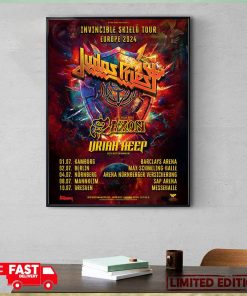 Invincible Shield Tour Europe 2024 Judas Priest With Saxon And Uriah Heep Schedule List Poster Canvas