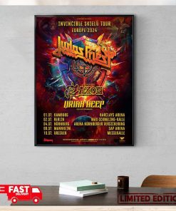 Invincible Shield Tour Europe 2024 Judas Priest With Saxon And Uriah Heep Schedule List Poster Canvas