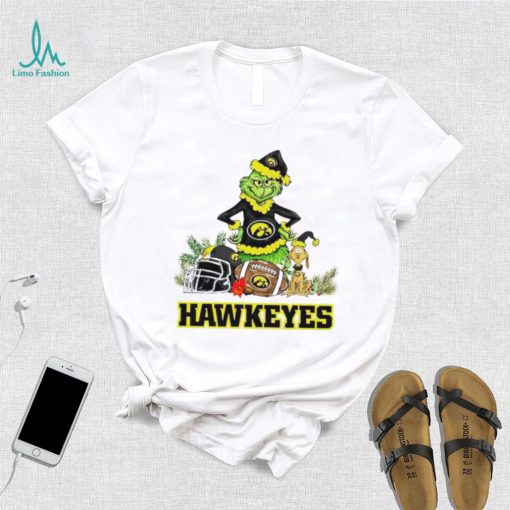 Iowa Hawkeyes Grinch and Max dog funny Christmas shirt