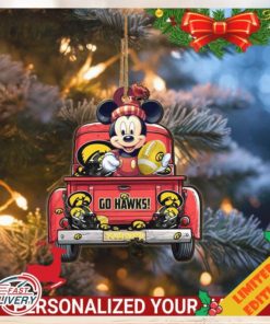 Iowa Hawkeyes Mickey Mouse Ornament Personalized Your Name Sport Home Decor